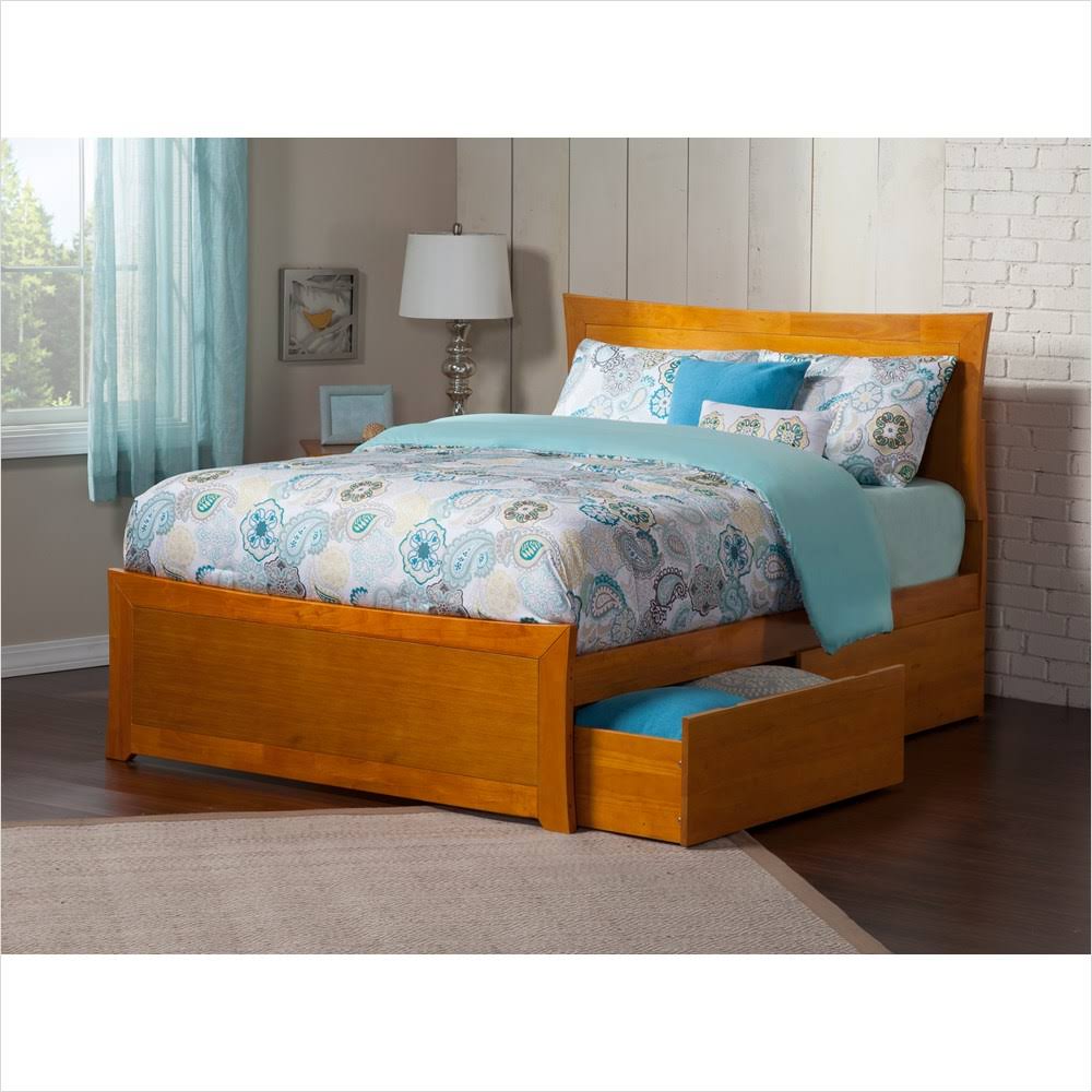 Caramel Queen Bed with Foot Board and 2 Drawers V503309