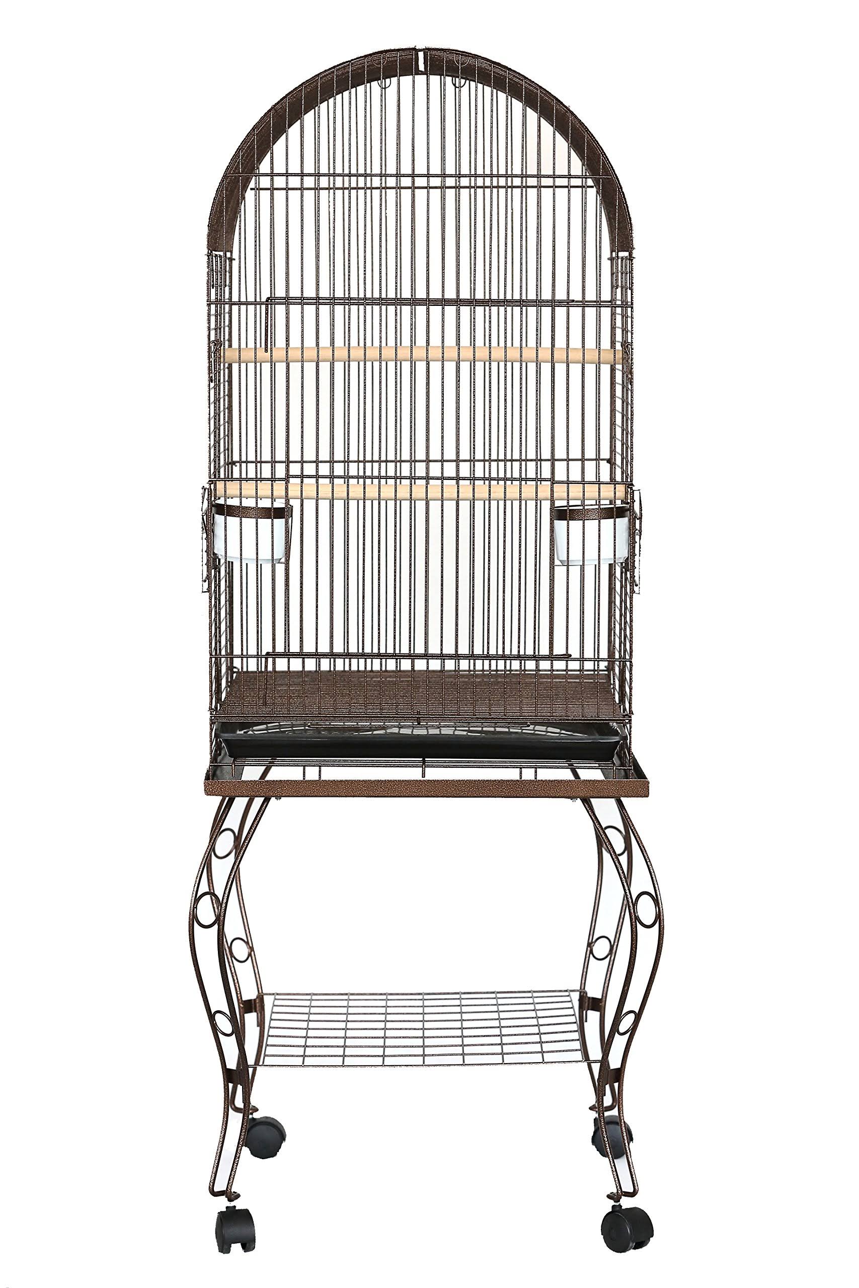 Antique Copper Dometop Parrot Cage with Stand E932