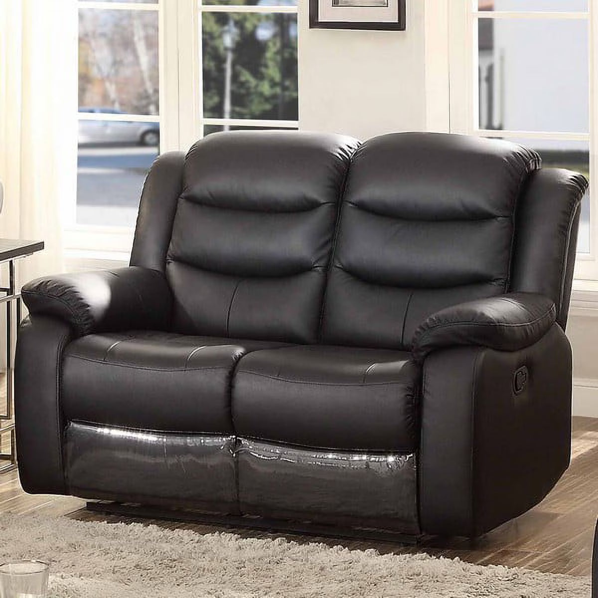 Black Leather Match Glider Reclining Chair P796
