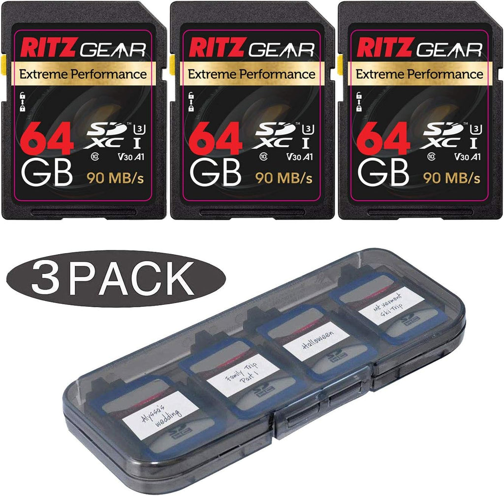 64GB UHS-I SDXC Memory Card 3 Units + Holder Pack of 2 G61447