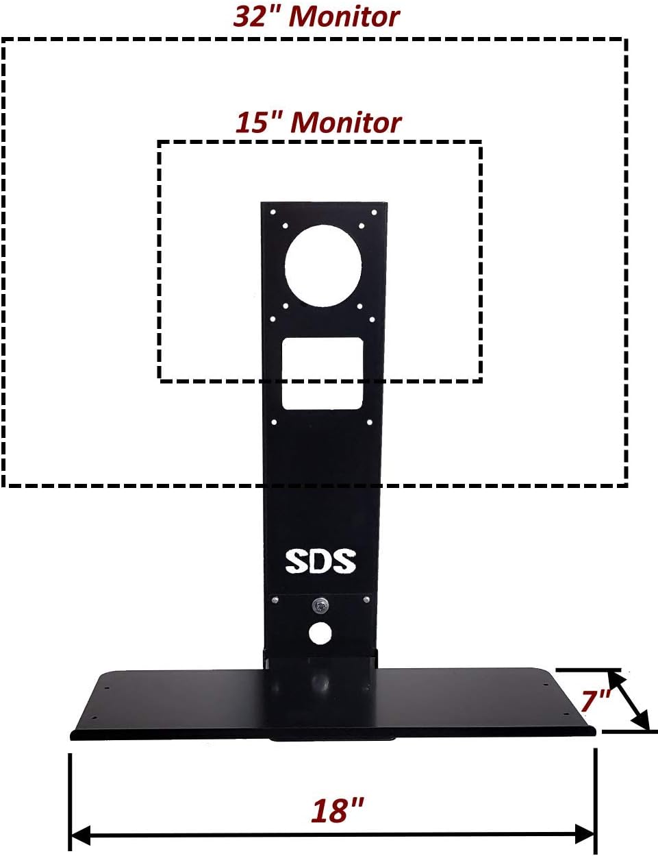 Black Adjustable VESA Monitor & Keyboard Wall Mount System with Tilt & Fold-up E9924