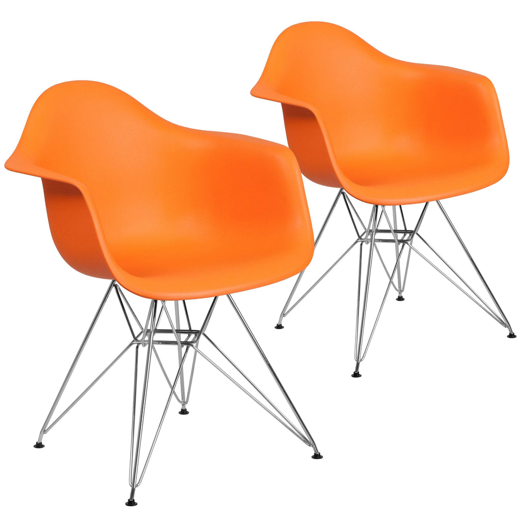 Green Plastic Chair with Chrome Base O537