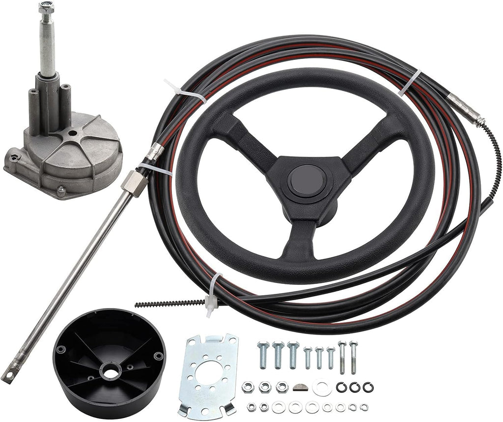 Boat Steering Cable 16' Outboard Steering Cable with 13 Wheel Marine Steering System Z9941