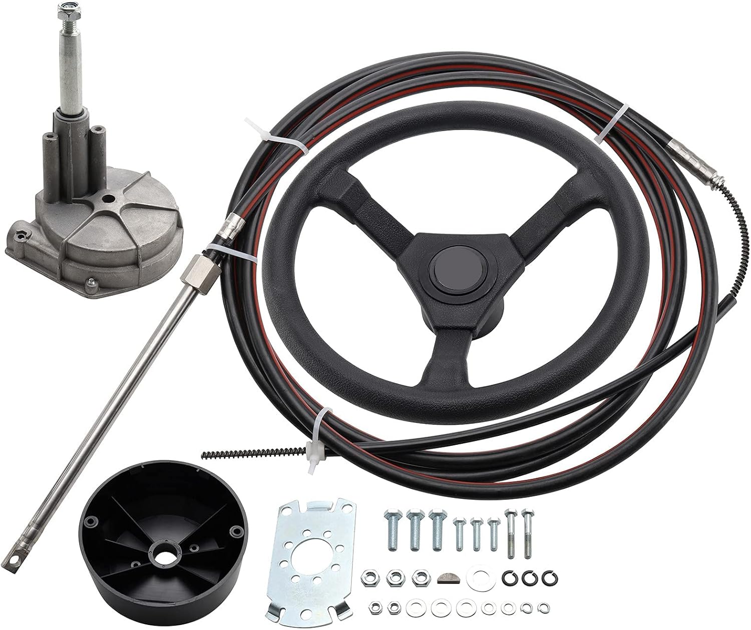 Boat Steering Cable 16' Outboard Steering Cable with 13 Wheel Marine Steering System Z9941