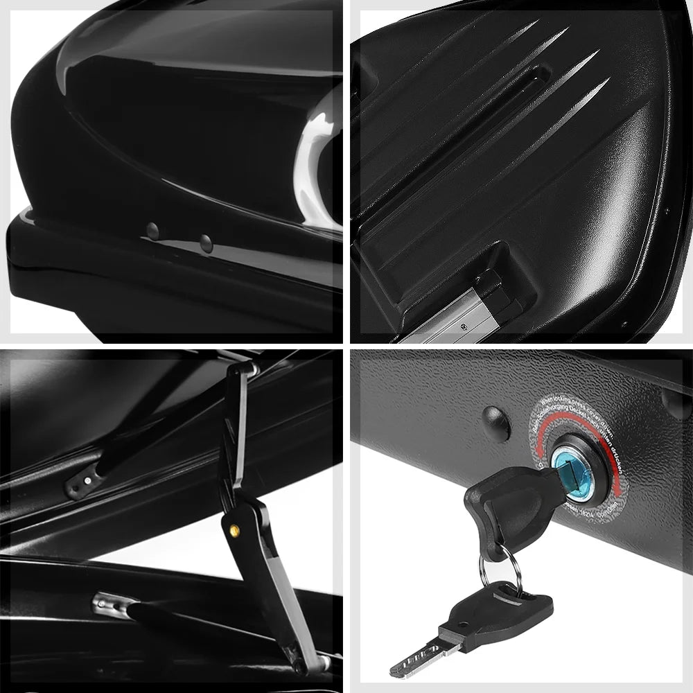Glossy Cargo Top Carrier Luggage Rooftop Mount Storage Box w/Lock R21572