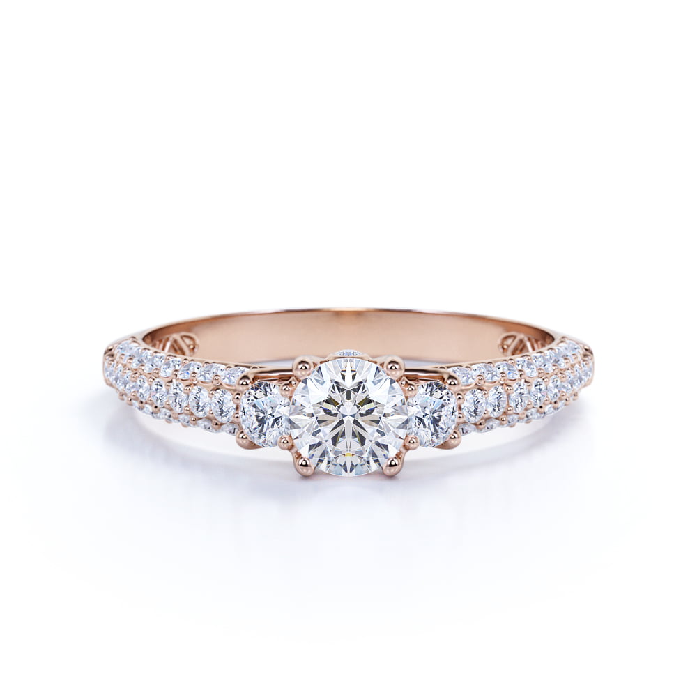 14K Rose Gold Lab Grown Diamond Ring V7515