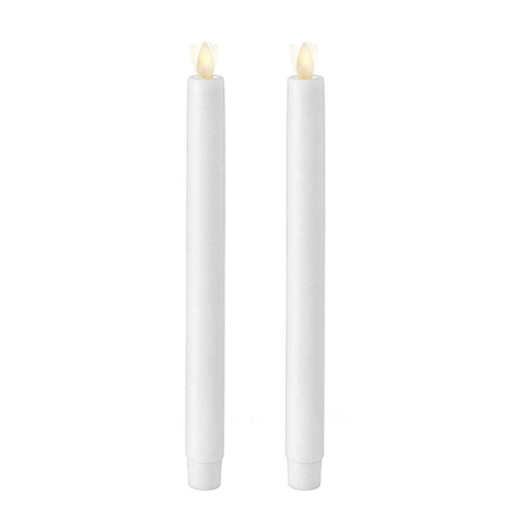 10x22 Moving Flame White Unscented Taper Candle Set of 2 A709285