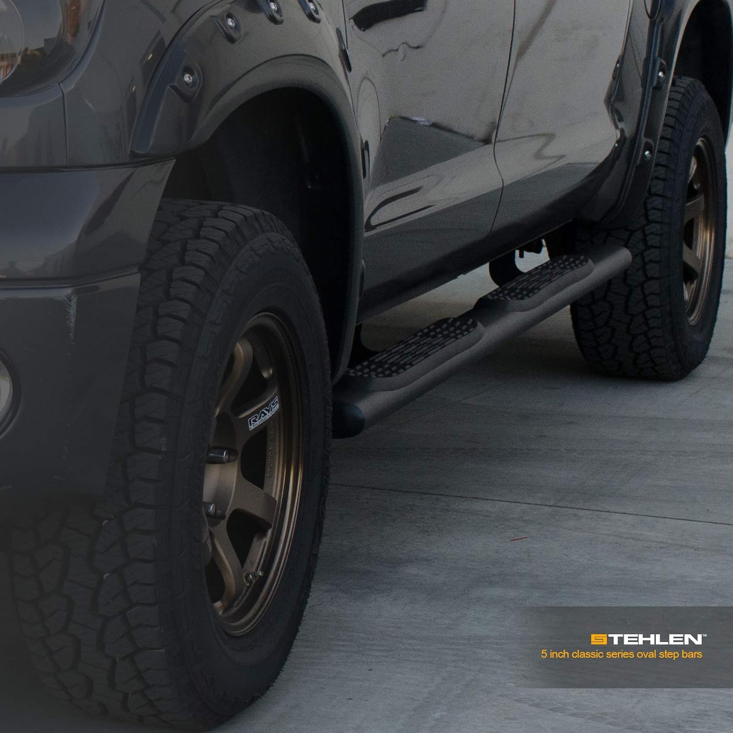 Matte Black Oval Side Step Nerf Bars A382