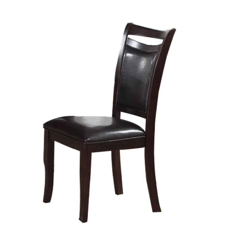 Set of 2 Brown Faux Leather Side Chairs J396501