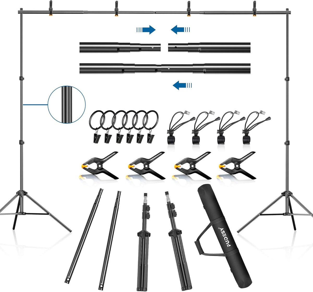 7x10Ft Adjustable Photography Background Support System Kit with Carry Bag G4541