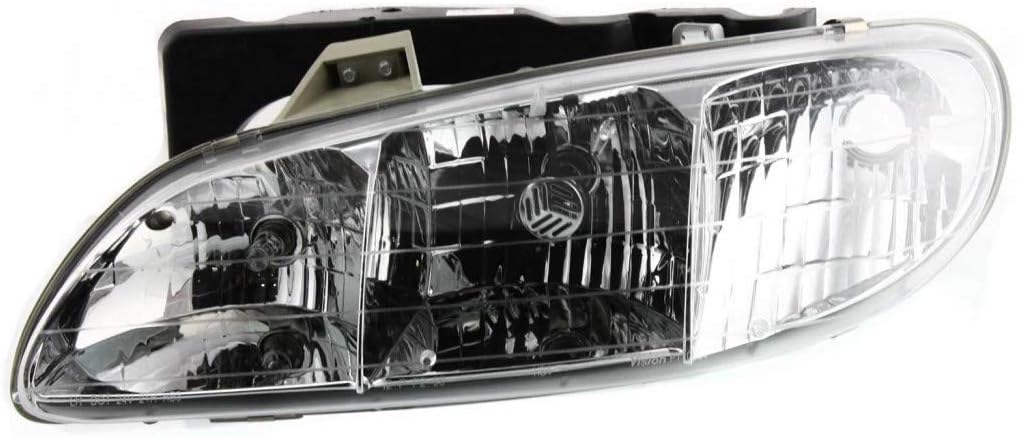 Headlight Assembly for Pontiac Grand Am 1996 1997 1998 Driver Side Halogen Pack of 2 O2330