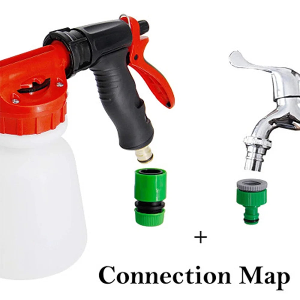 Foam Sprayer Nozzle Kit with 1 Liter Bottle Universal Connectors L514