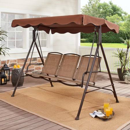 Outdoor Porch 3 Person Swing with Canopy C25398