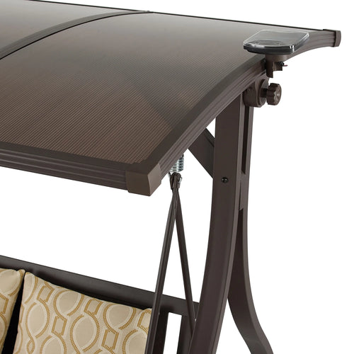 2-Person Outdoor Hardtop Canopy Porch Swing with Stand E8973