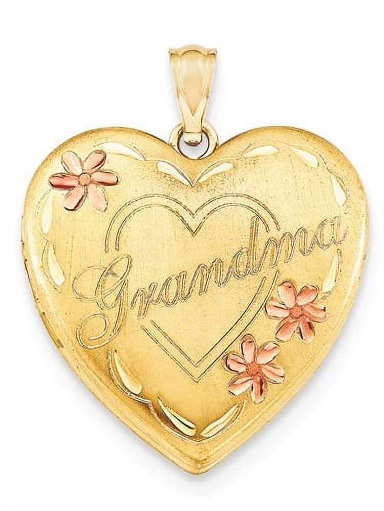 14k Gold Filled Two-Color Grandma Heart Locket W523