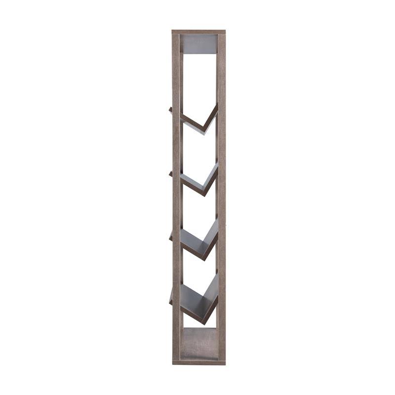 Walnut Wood 5-Shelf Etagere Bookcase U5500
