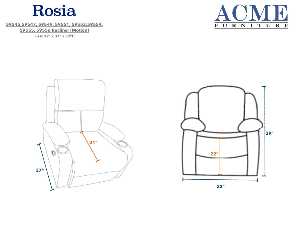 Blue Velvet Recliner N3614