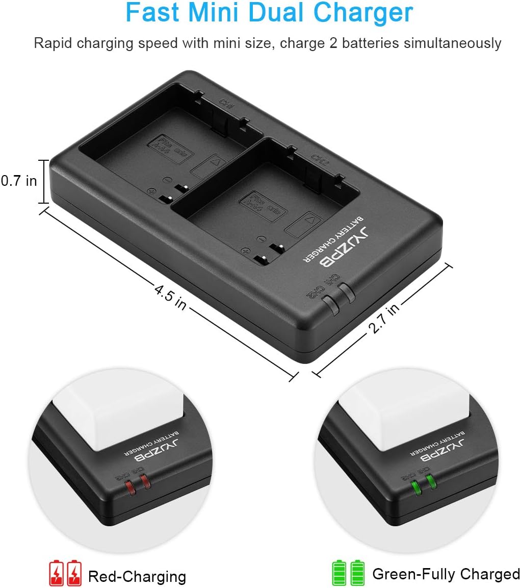 2 Pack 3.85V 4800mAh Replacement Batteries with Dual Battery Charger I89076