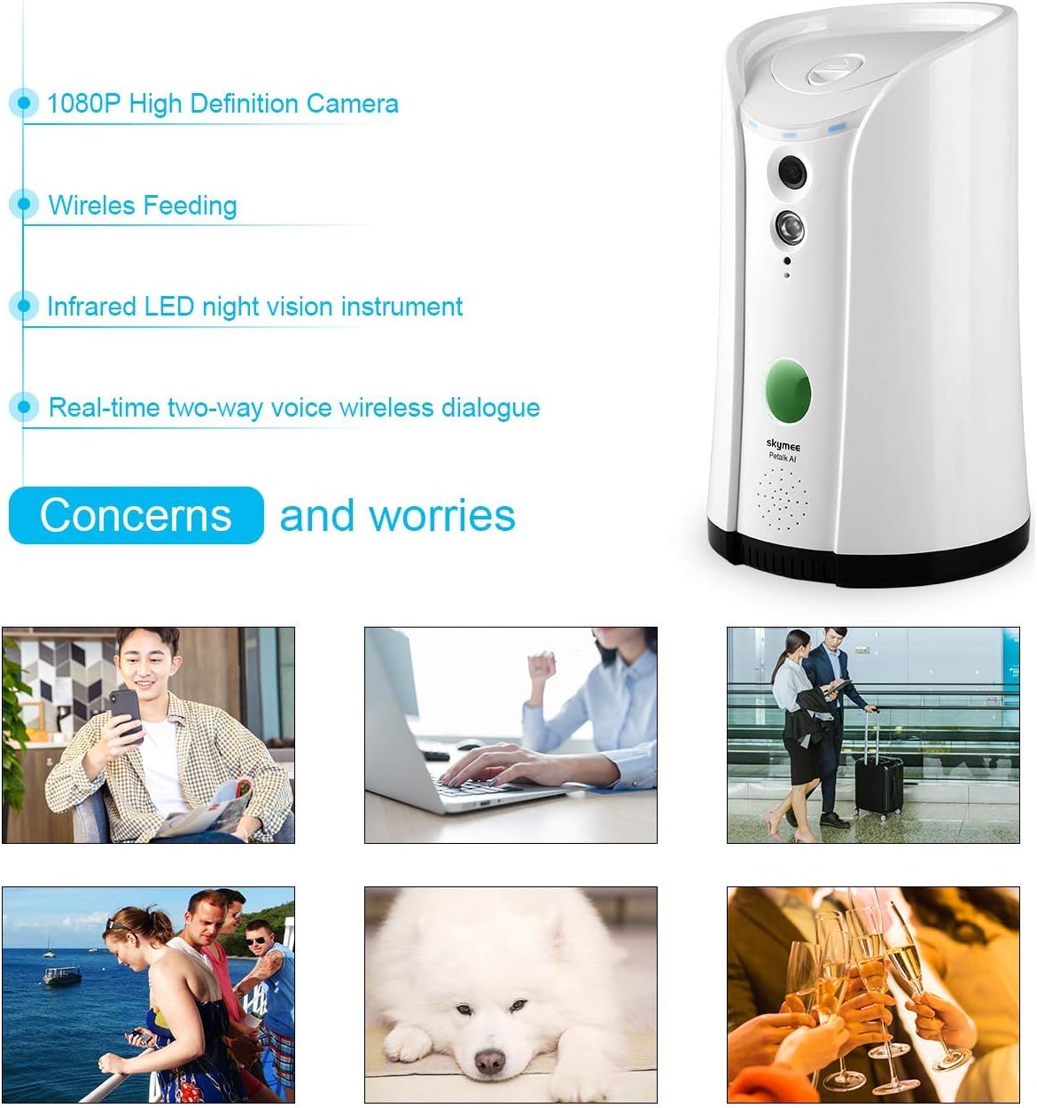 Dog Camera Treat Dispenser with Two-Way Audio and Night Vision R34835