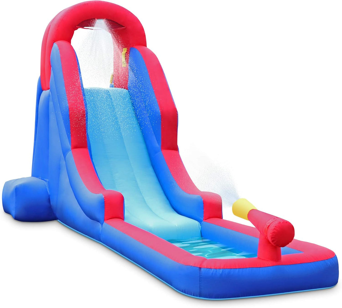 Inflatable Water Slide Park with Climbing Wall, Slide, Splash Pool, Air Pump & Carrying Case I43718