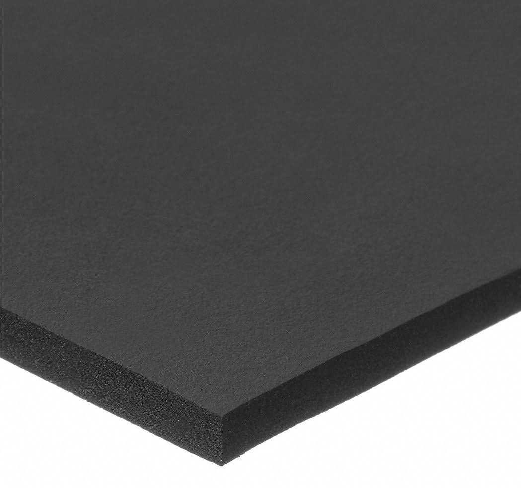 Closed Cell Foam Sheet, Silicone, 1/8 in, 12 in, 24 in, Black P640799