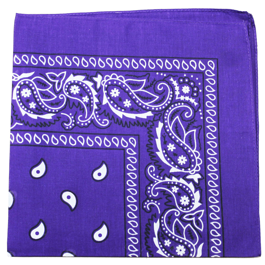 Purple 22 Inches 100% Cotton Bandanas Y743