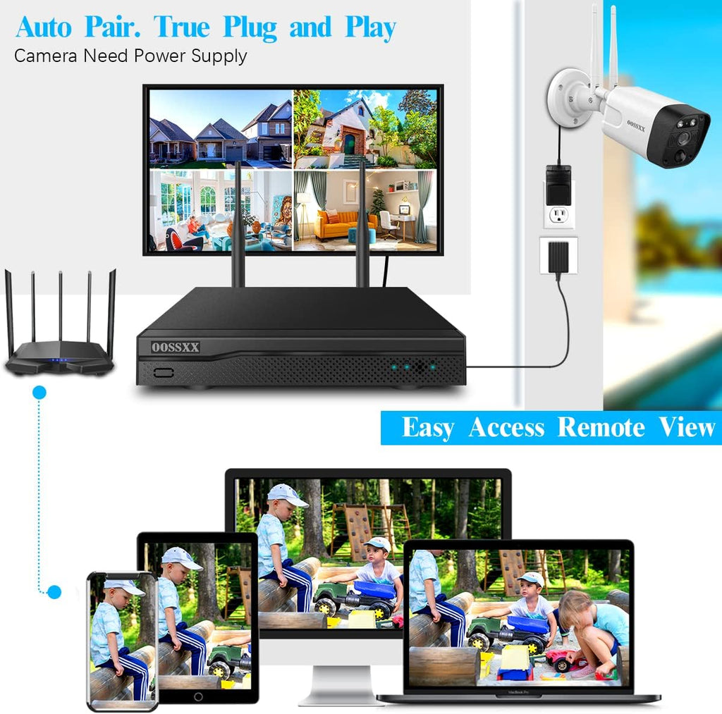 3K 5.0MP 1944P Wireless Security Camera System with 4TB Hard Drive and 8 Cameras U8974