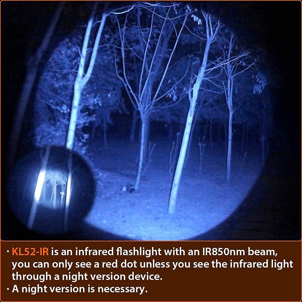 850nm IR Illuminator Flashlight Focus Adjustable Infrared LED Hunting Light with Stepless Dimmer Cable Switch J712