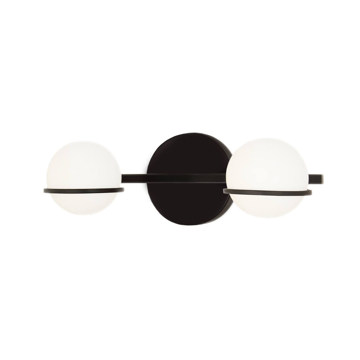 2 Light Matte Black Bath Bar H1483