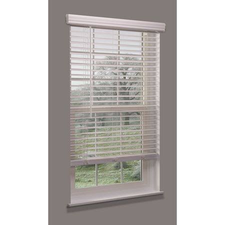 Cordless Faux Wood Blind, White, 64-1/2x22 S400