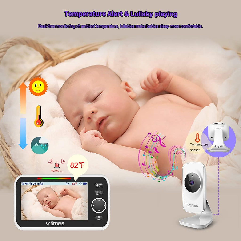 5" LCD Video Baby Monitor with Camera and Audio, Night Vision, Pack of 2 U6746