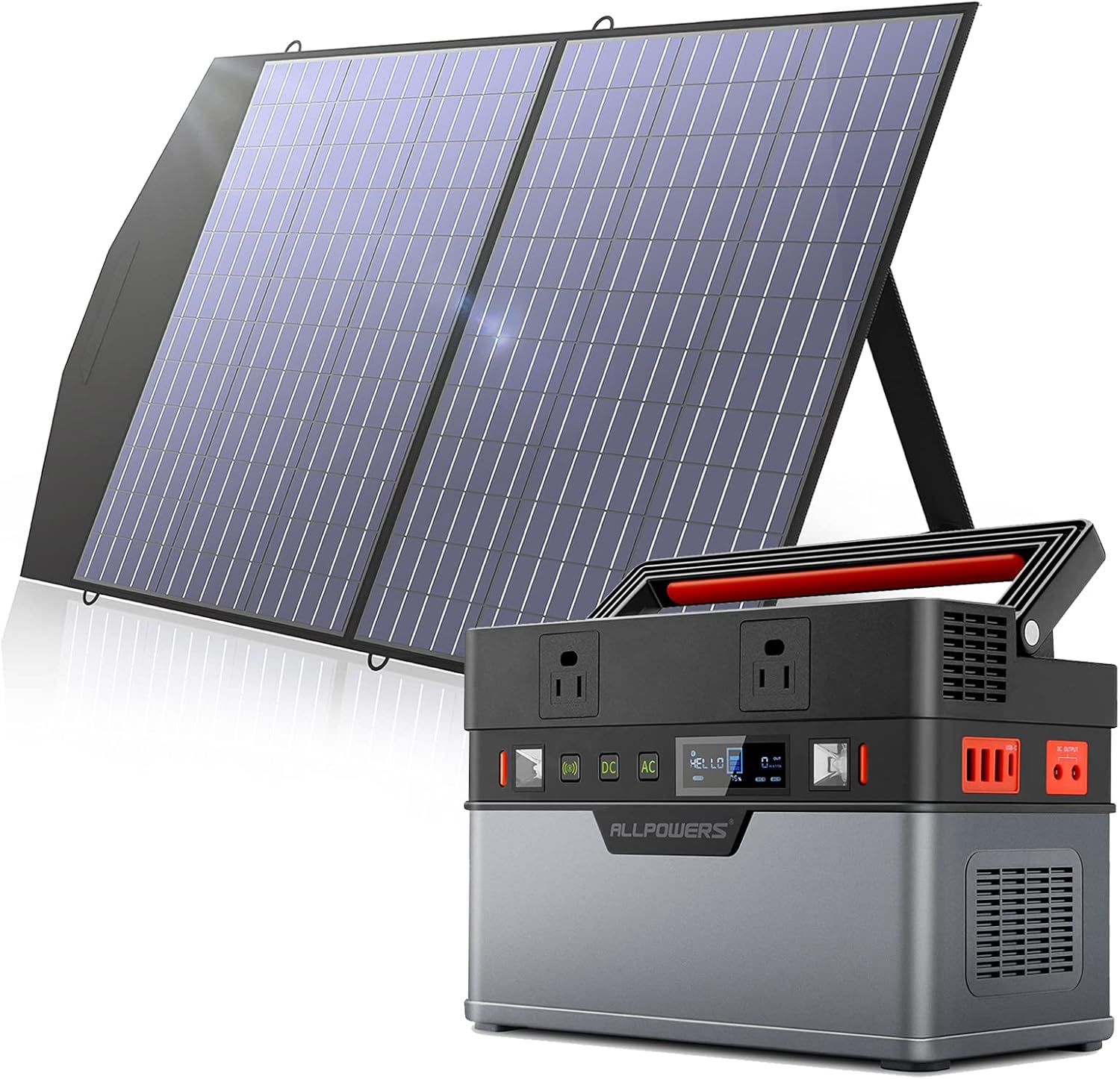 500W 606Wh Power Station with 100W Solar Panel V8204