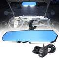 13 UTV Rearview Center Mirror with COB LED Interior Lights and Rocker Switch, Aluminum Rear View Mirrors E590654