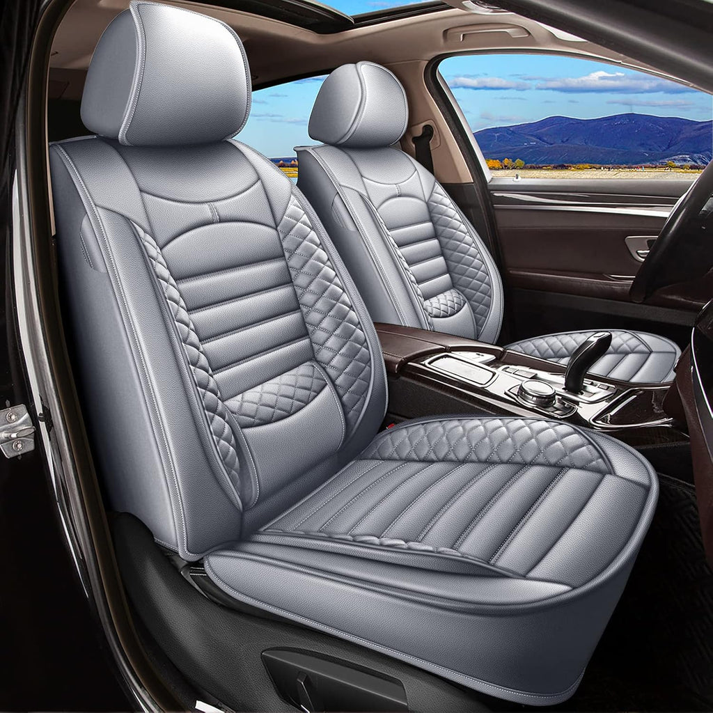 Black Faux Leather Car Seat Covers Full Set 5 Seats Waterproof O694571
