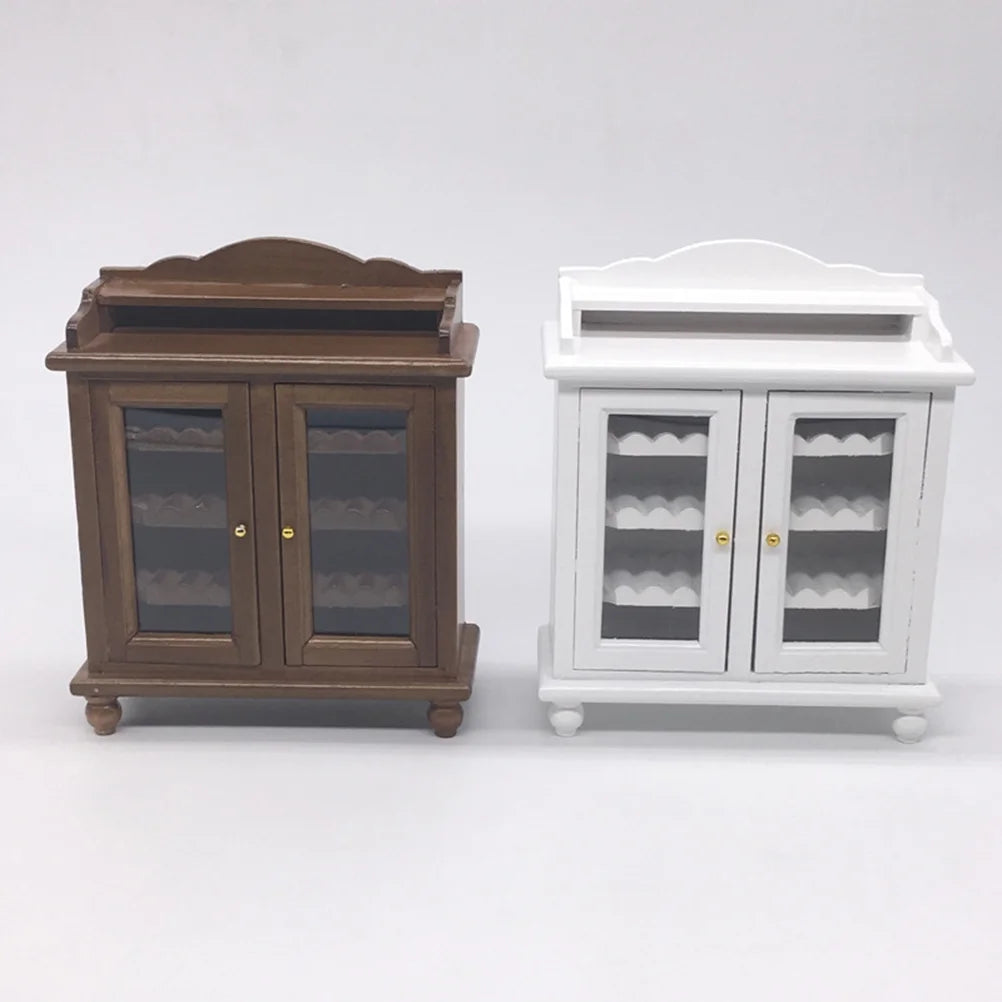Walnut Color Mini Wooden Wine Cabinet Model S15434