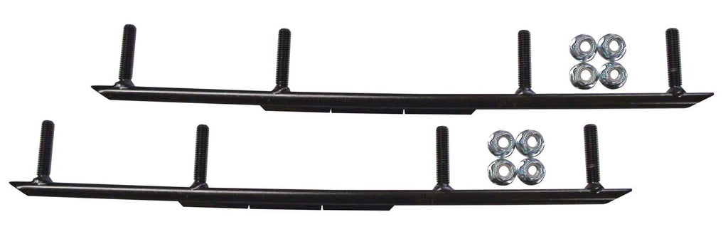 Black XCS Snowmobile Skis with 10" Round Bars Complete Kit S437376