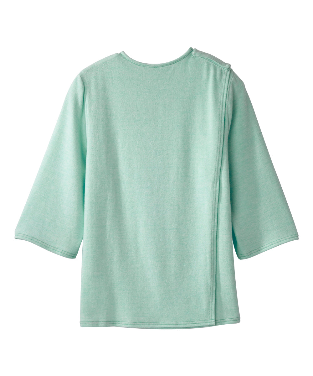 Women’s Open Back Diamond Neck Top, Super Soft 3/4 Long Sleeve Shirt W843