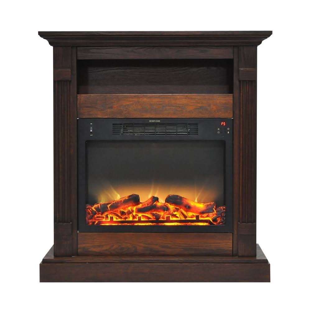 Walnut Mantel Electric Fireplace V7248