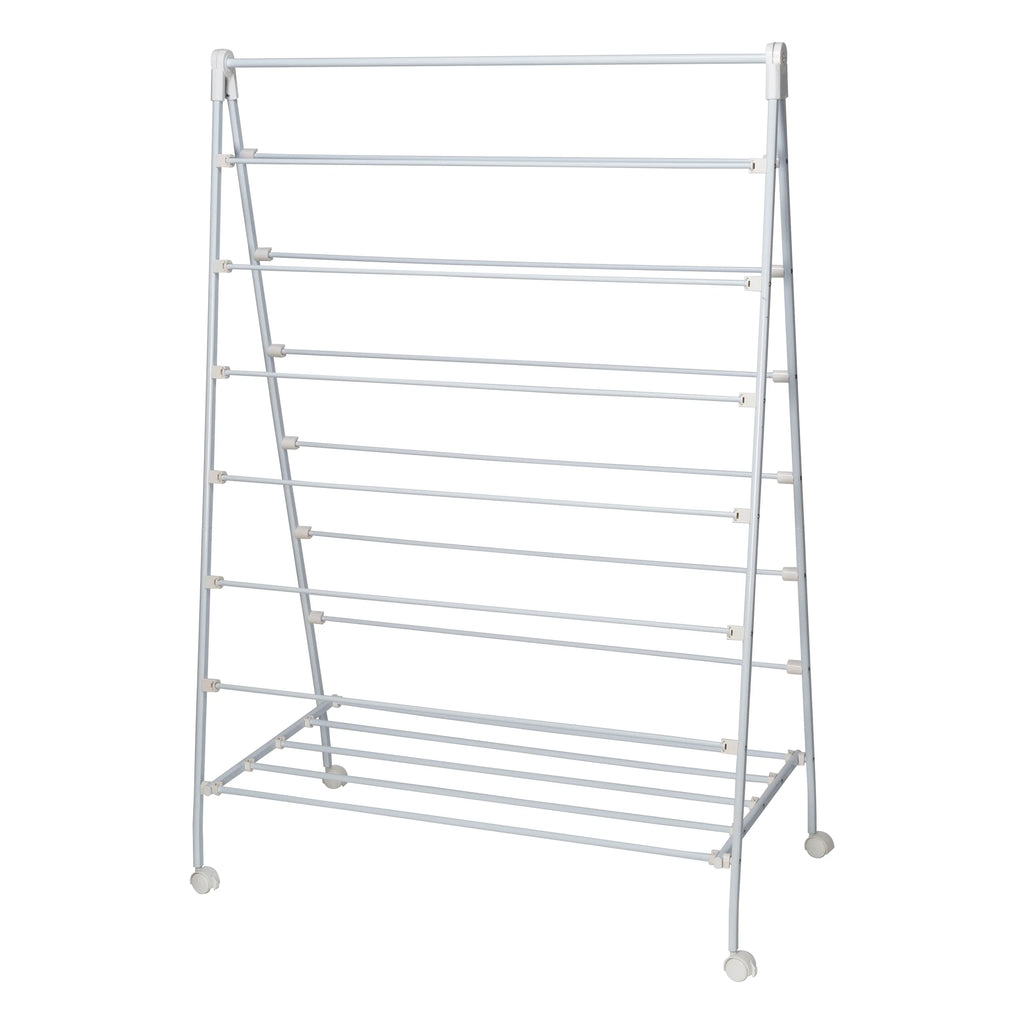 White Collapsible Steel Rolling Clothes Drying Rack D53475
