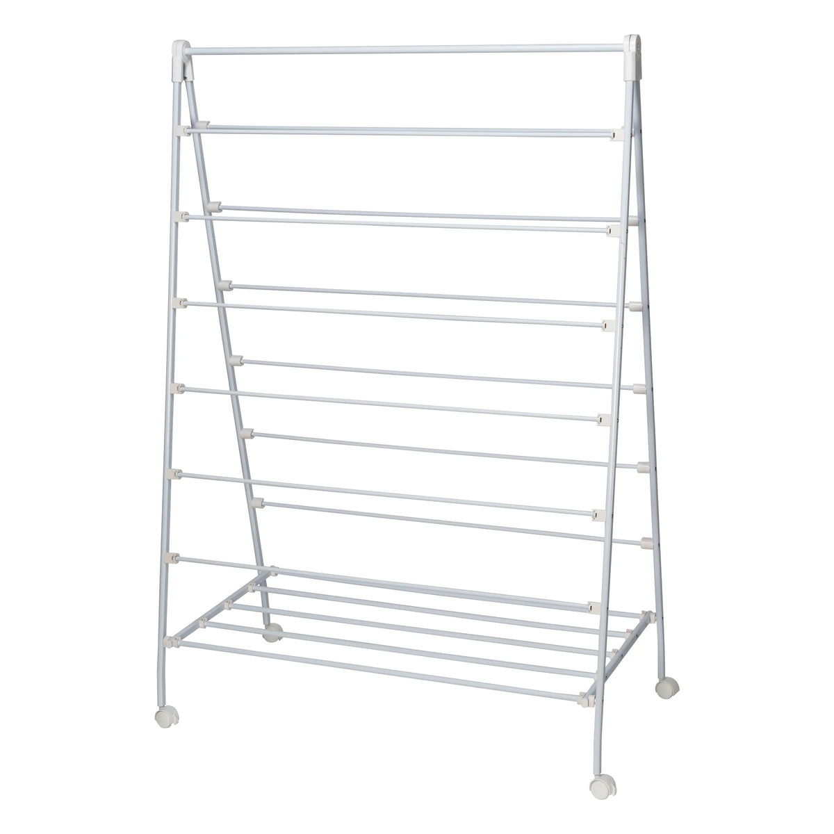White Collapsible Steel Rolling Clothes Drying Rack D53475