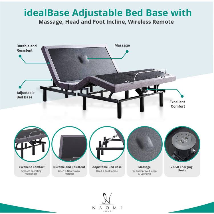 Adjustable Massage Bed Base Wireless Remote Y25780
