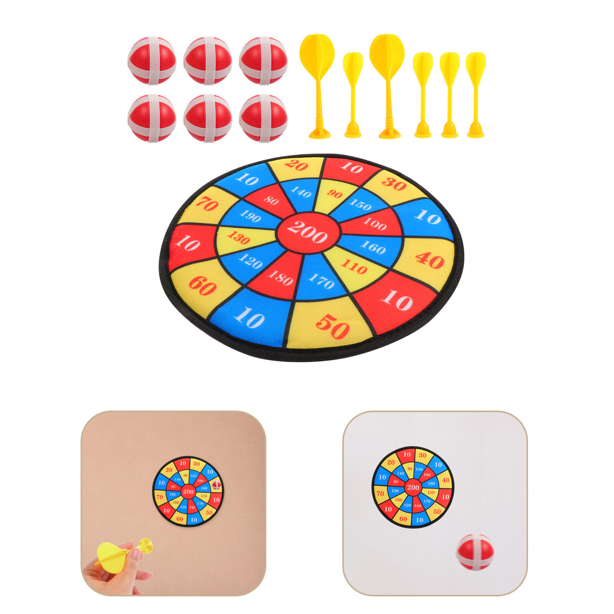 13Pcs Kids Sticky Balls Darts Board Toys T67063
