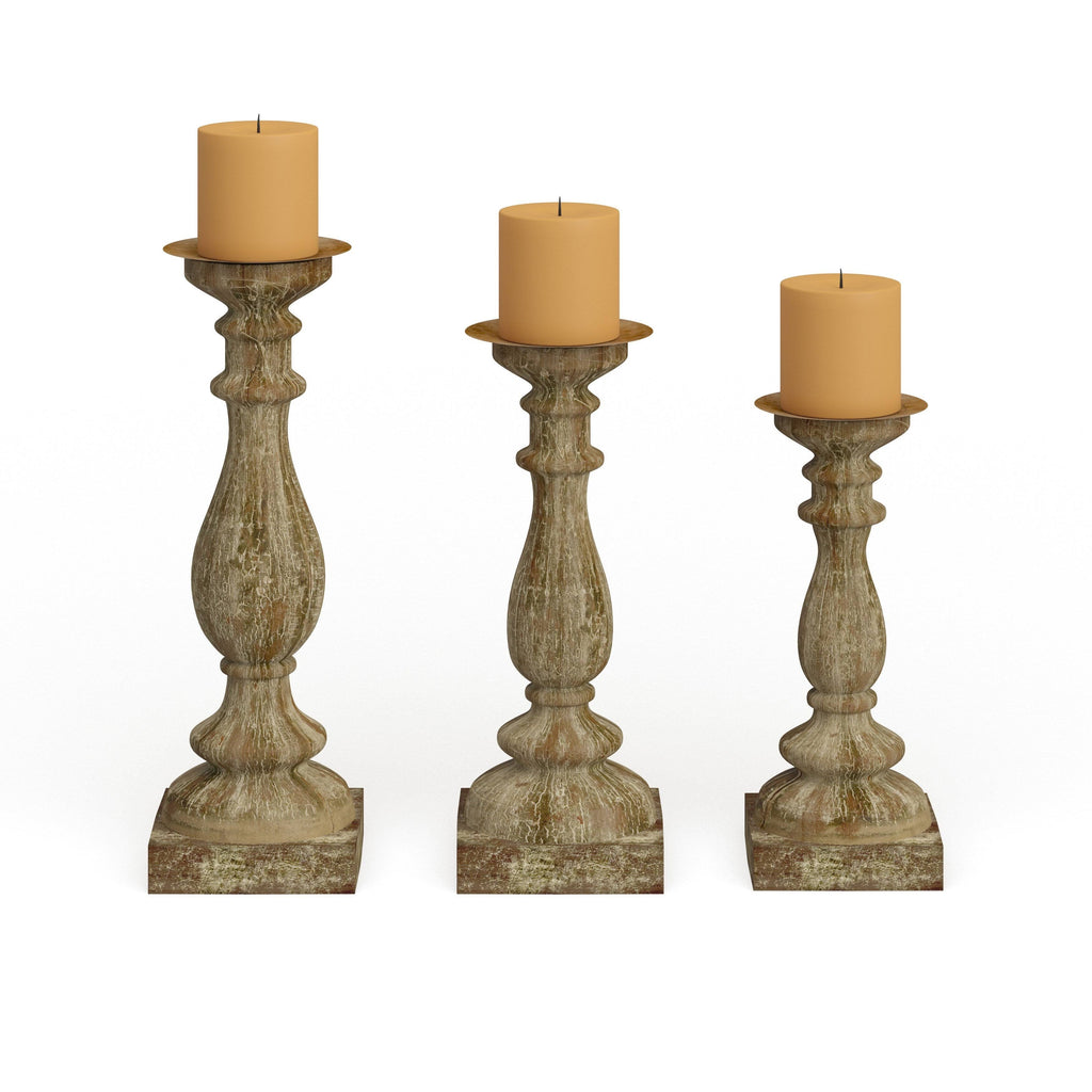Brown Fir Candle Holder (Set of 3) X118