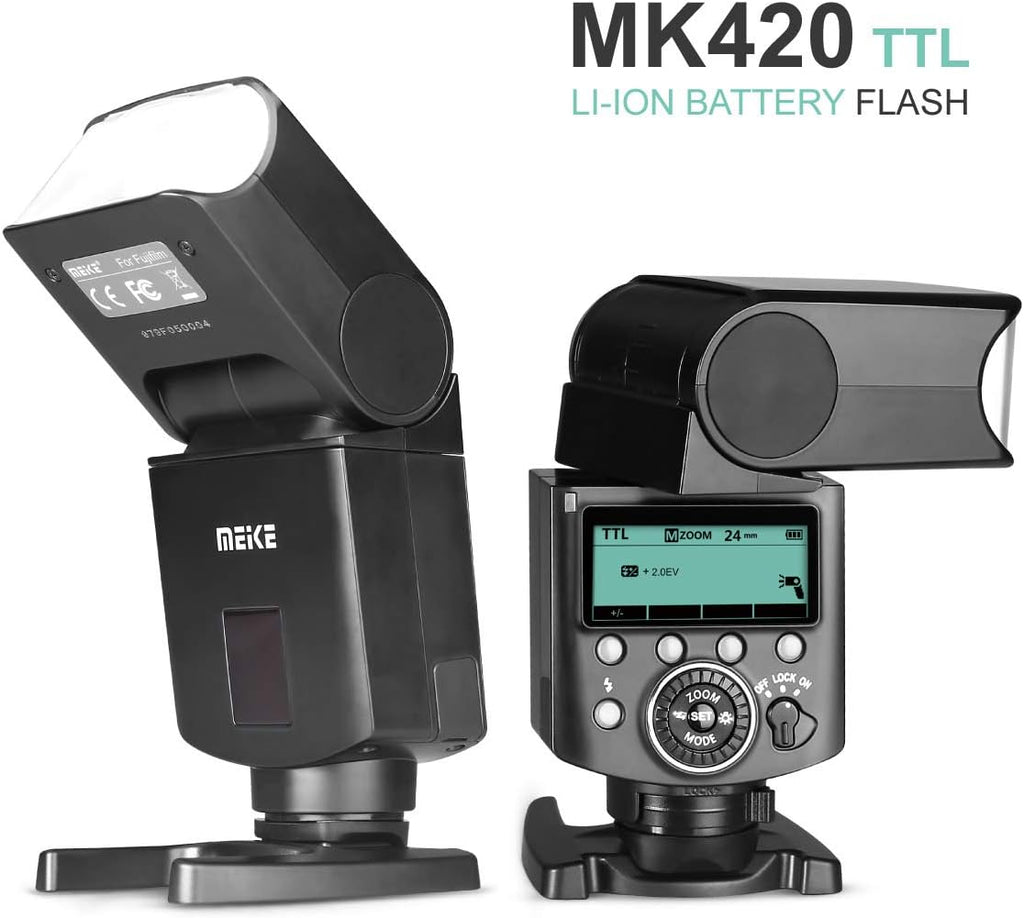 Pack of 2 Camera Flash Speedlite with LCD Display Y39668
