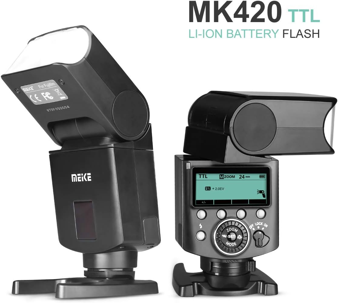 Pack of 2 Camera Flash Speedlite with LCD Display Y39668
