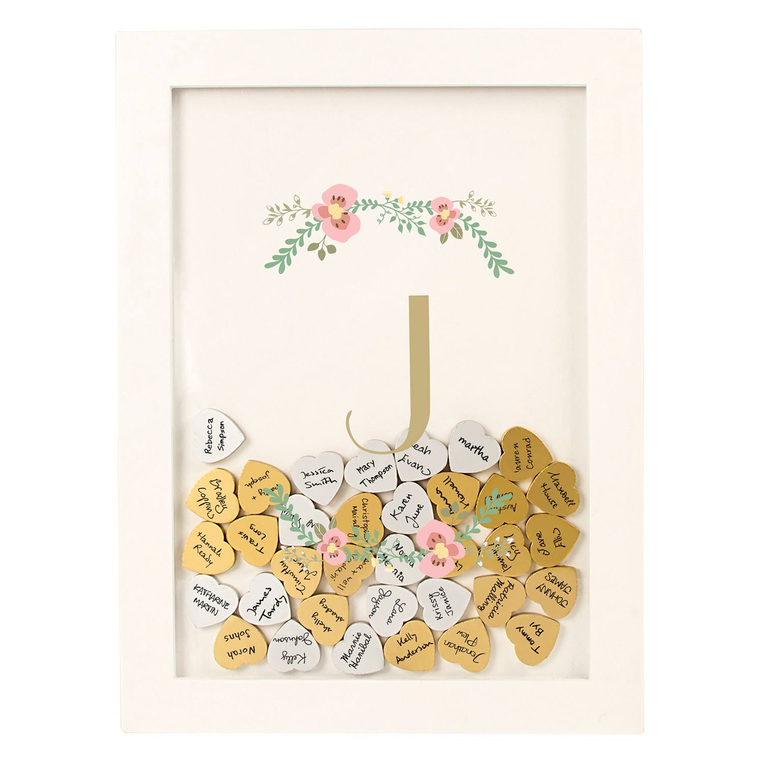 Floral Heart Drop Guestbook M8725