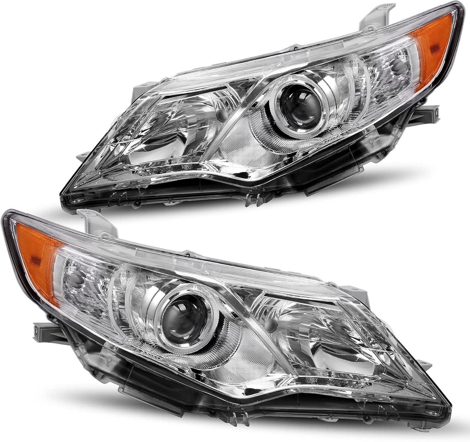 Chrome Housing Amber Reflector Pair Headlamp L463
