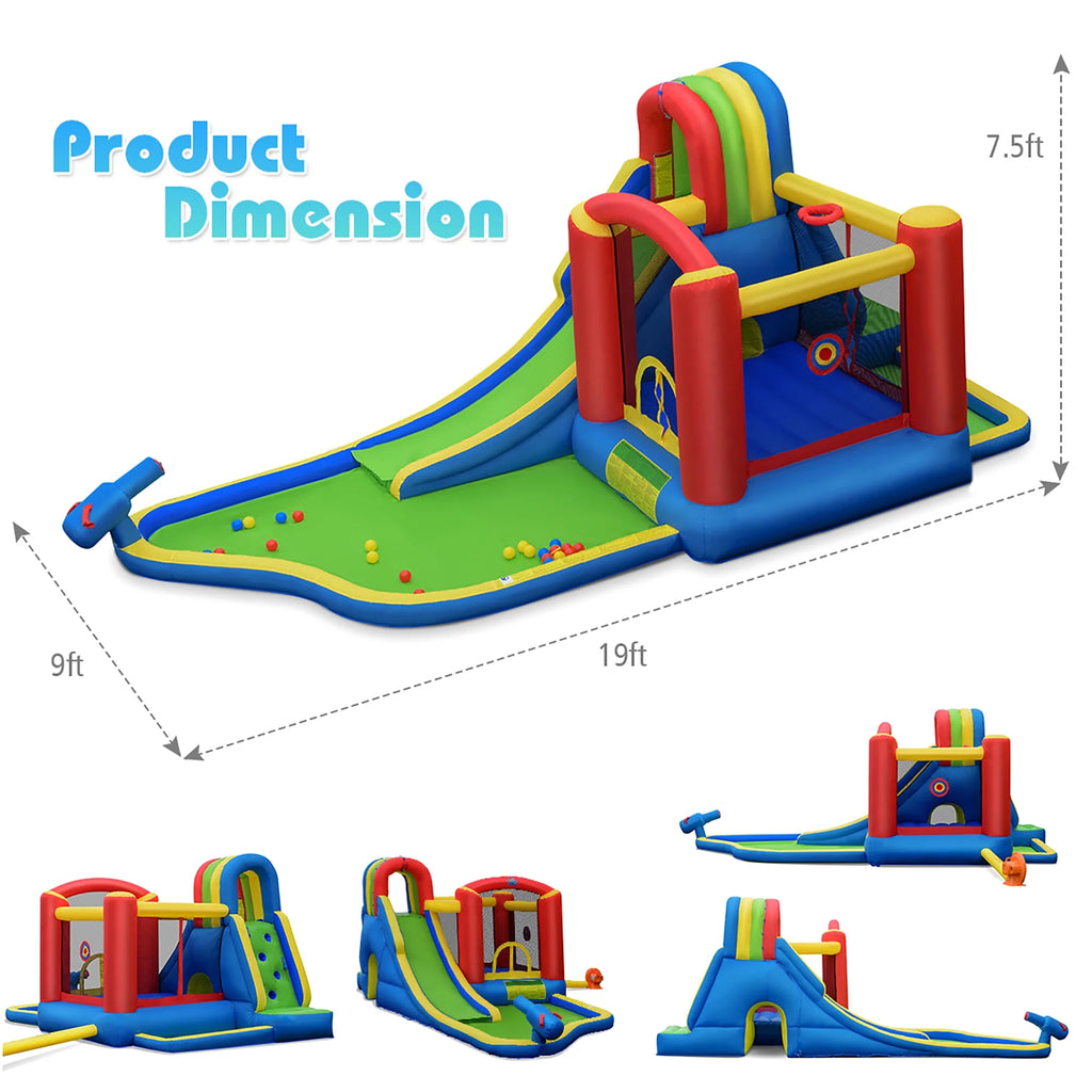 Inflatable Kid Bounce House Slide Splash Pool Jumping Castle W38713