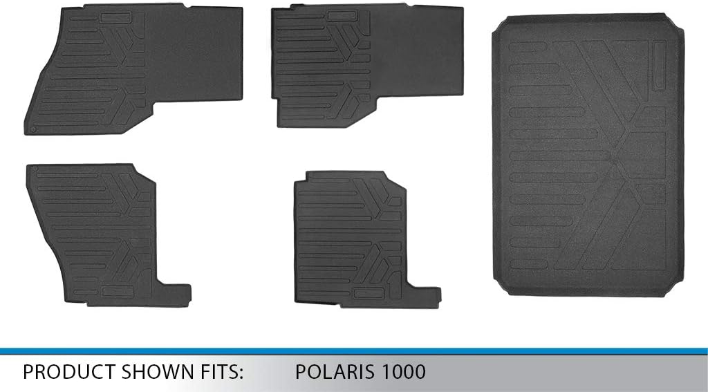 2 Row Rubber Floor Liners & Bed Mat Liner Set Black S31650
