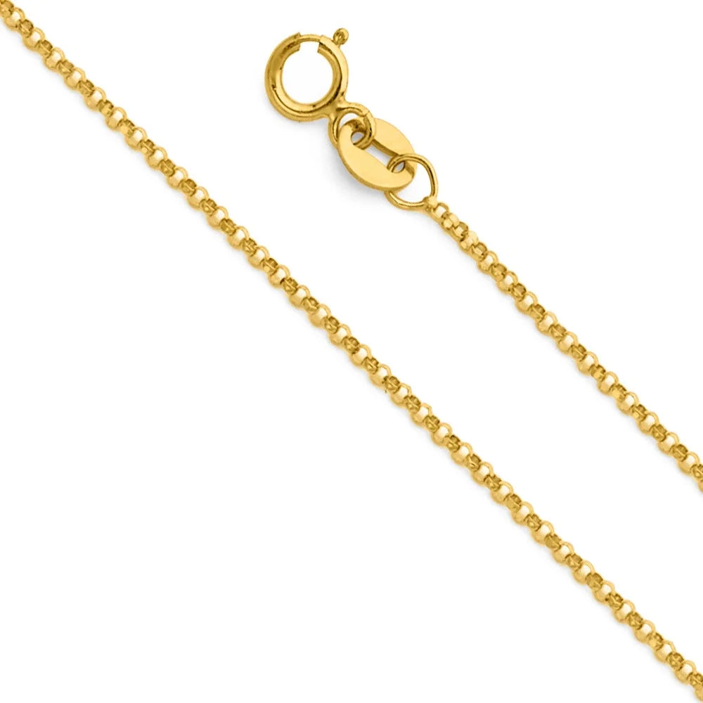 14k Yellow Gold Diamond-Cut Heart-Shaped Initial Letter Pendant with Rolo Chain A9157